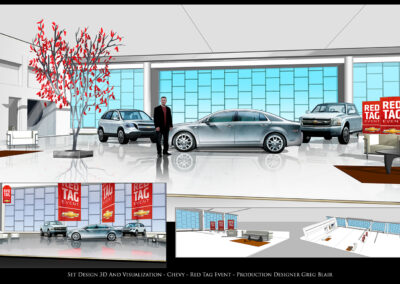 Set Design 3D And Visualization - Chevy - Red Tag Event